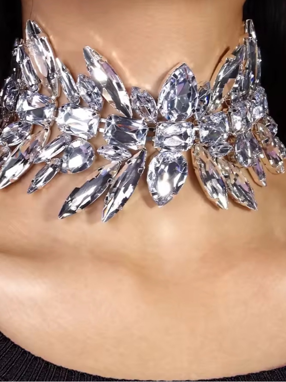 Clear Crystal Choker Necklace